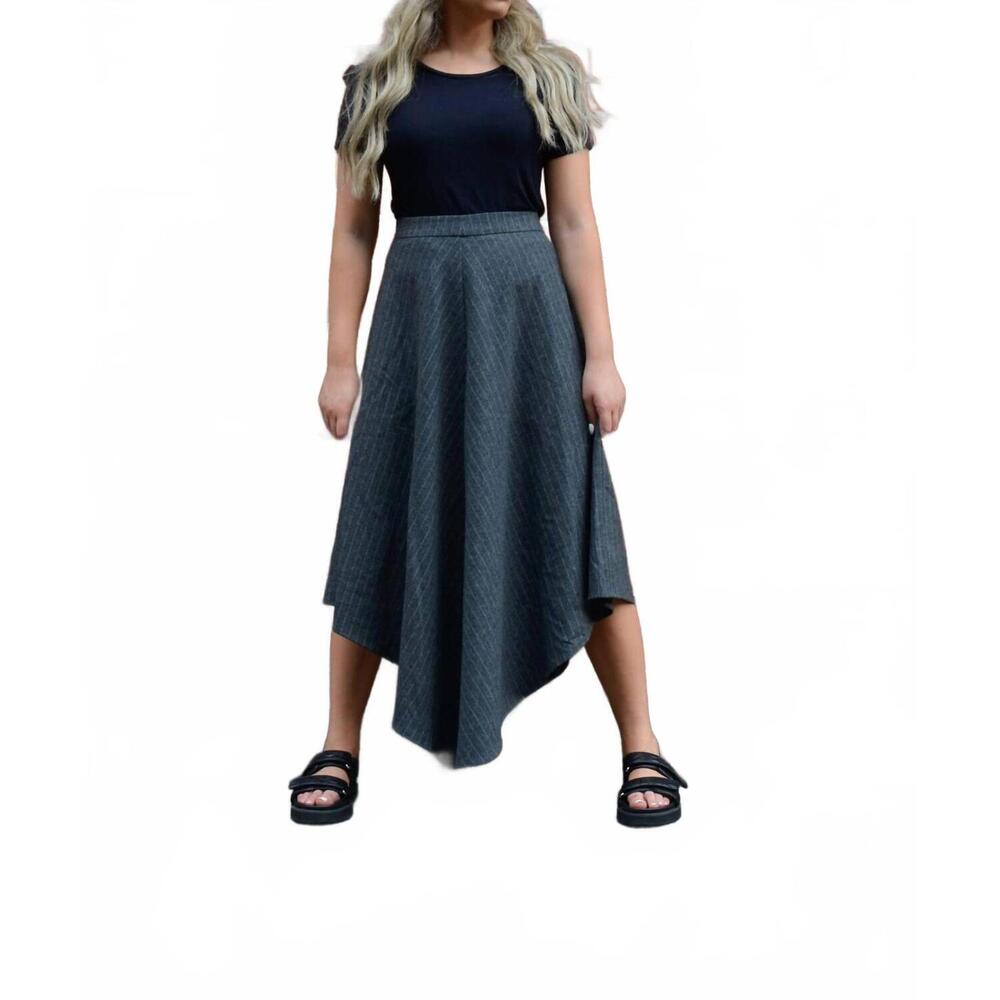 NEW ESTEEM COUTURE ruby asymmetrical skirt in grey